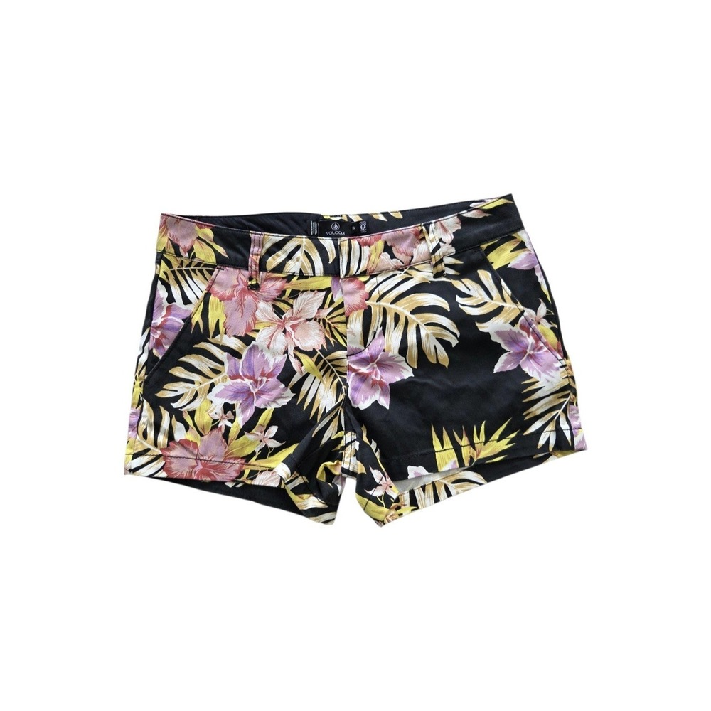 Volcom Frochickie Floral Shorts Tropical Print Surf Skate Womens 24 Hawaiian NEW
